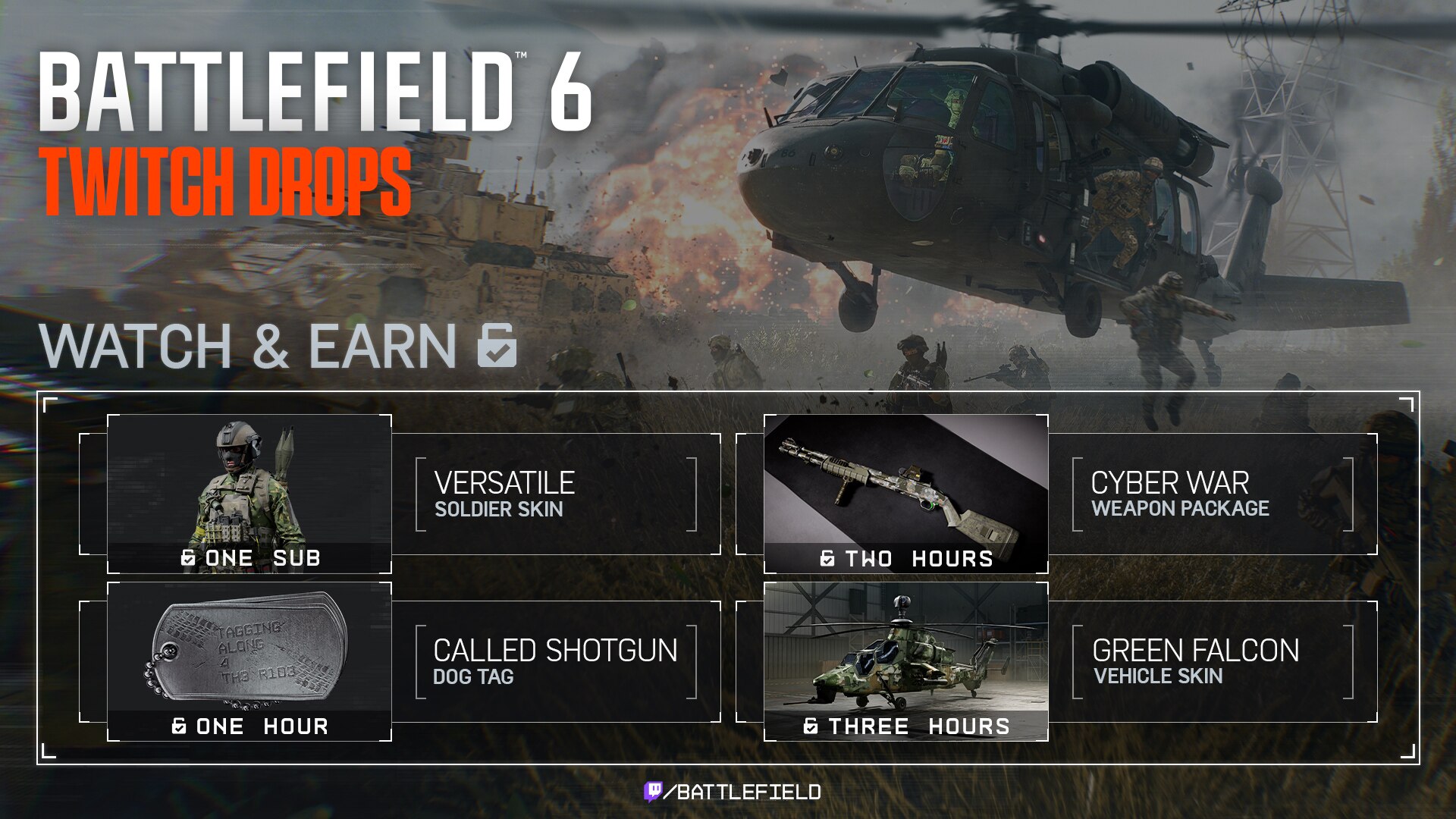 Battlefield 6 launch Twitch Drops rewards