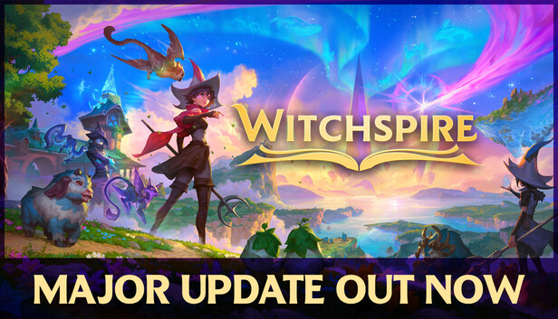 Witchspire Steam capsule art (current alternate/seasonal asset set)