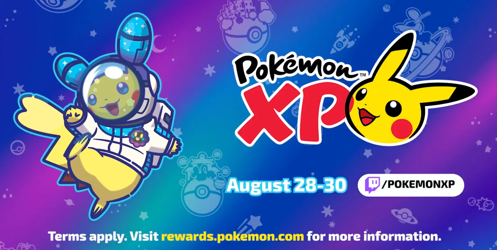 Official Twitch blog header banner for the Pokémon Chat Badges launch (1200×630 og:image).