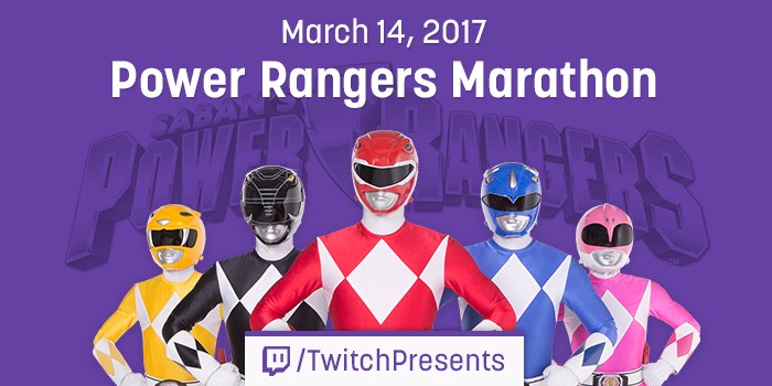 Twitch Presents Power Rangers marathon key art