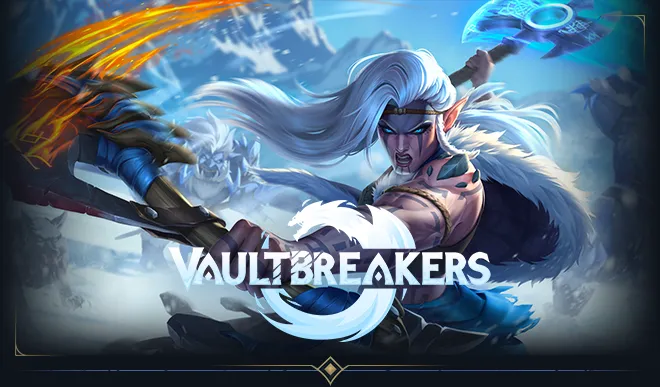 Vaultbreakers Steam header art with logo